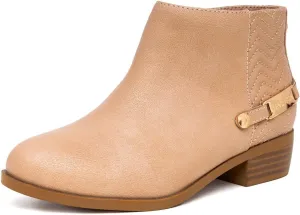 Nautica Kids Girls Ankle Bootie With Side Buckle and Zipper, Dress Boot -For Youth & Toddler (Toddler/Little/Big Kids)
