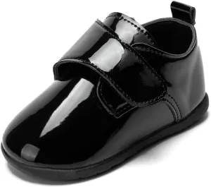 ohsofy Infant Baby Boy Oxford Shoes PU Leather Loafers Rubber and Soft Sole Wedding Dress Shoes Toddler Girl Baby Walking Shoes