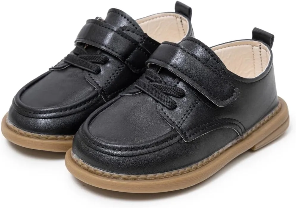 ohsofy Infant Baby Boy Oxford Shoes PU Leather Loafers Rubber and Soft Sole Wedding Dress Shoes Toddler Girl Baby Walking Shoes
