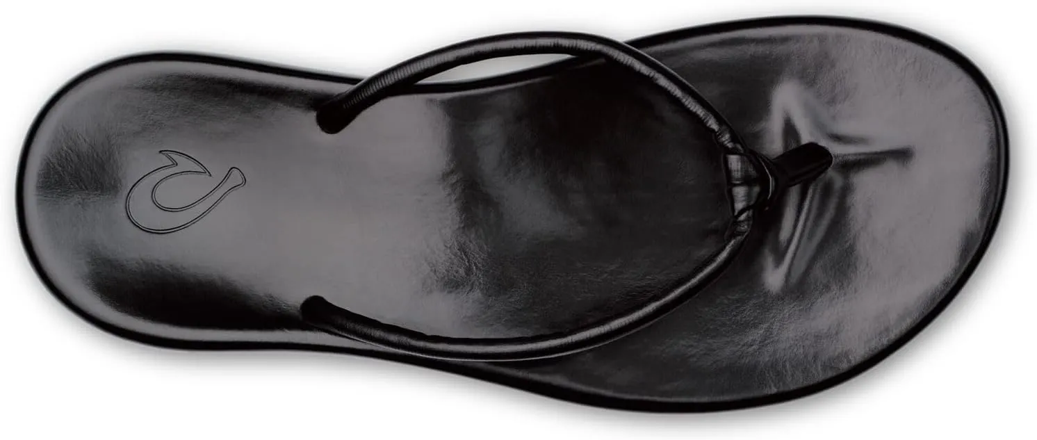 OLUKAI Huawai Women's Sandals, Full-Grain Leather Flip-Flop Slides, Stylish Design, Wet Grip Rubber & All-Day Comfort