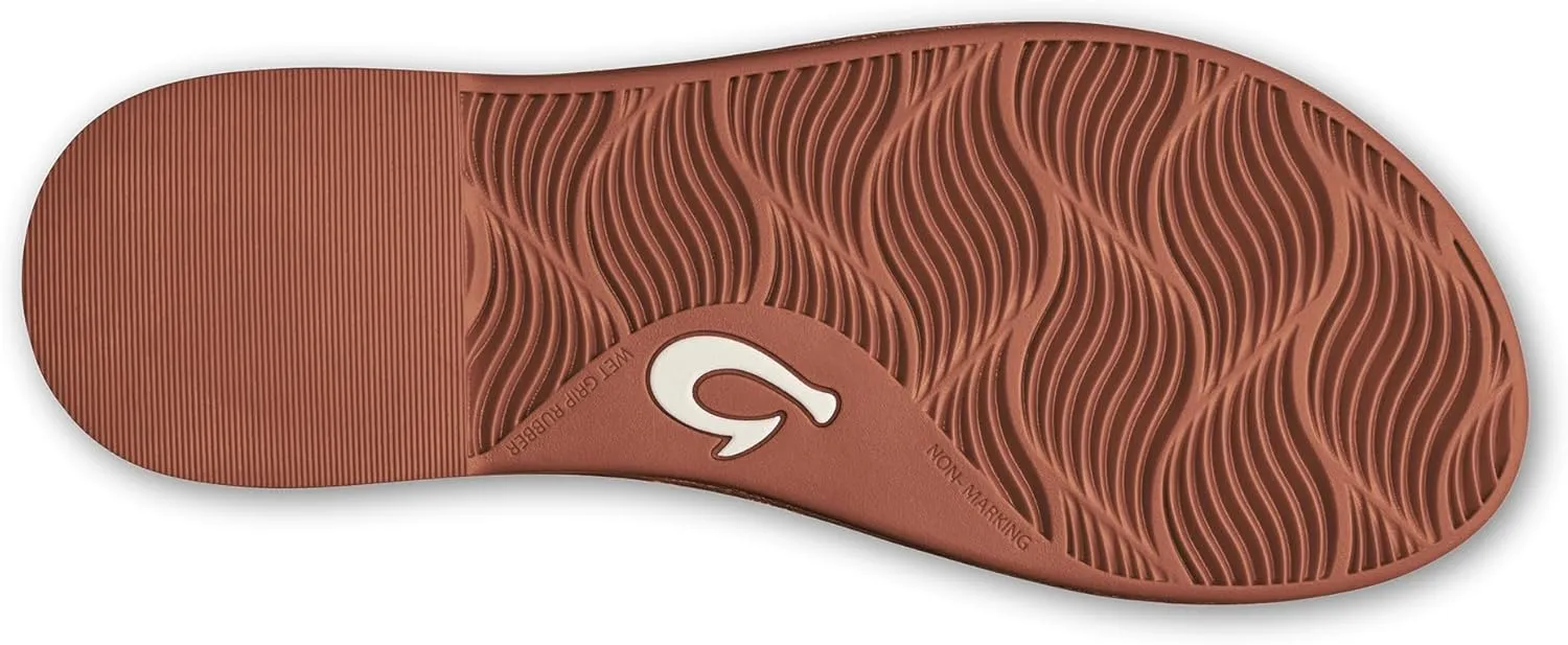 OLUKAI Tiare Women's Beach Sandals, Premium Leather & Stylish Design, All-Day Comfort & Support