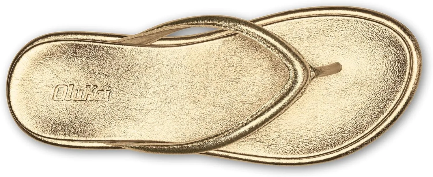 OLUKAI Tiare Women's Beach Sandals, Premium Leather & Stylish Design, All-Day Comfort & Support