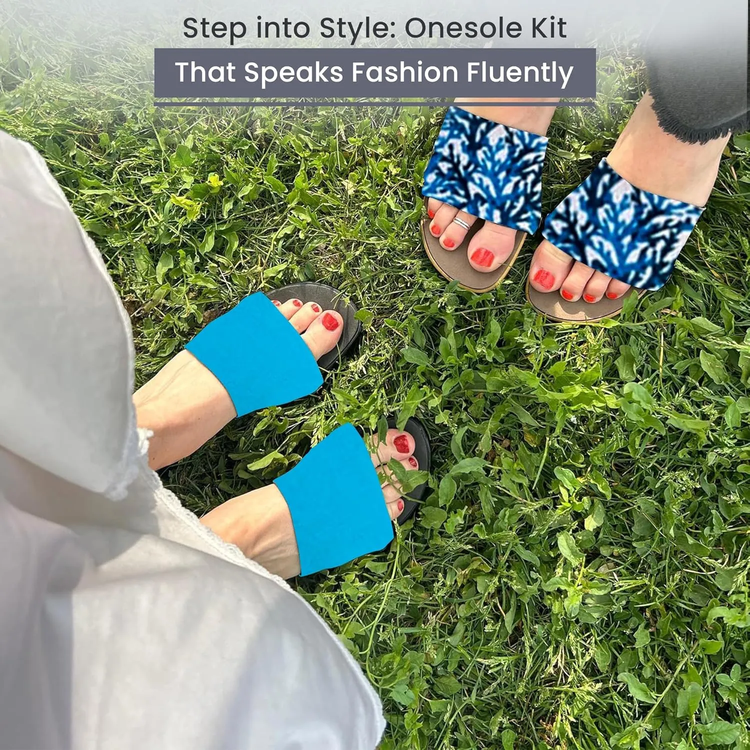 Onesole Leisure Corky Turq Coral Travel Kit, Interchangeable Coral Top and a Solid Turquoise Top, Leisure Corky Soft Step Shoes, Tops for women's wedge Sandals, As Seen on Shark Tank