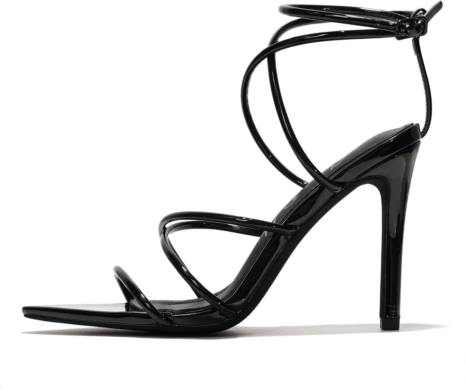 Open Toe Strappy Heels for Women- Elegant Pointy Nude Heels for Women with Ankle Strap, Genuine Leather Insole & 3.75-inch Stiletto Heel- High Heel Womens Strappy Sandals(Ada.a)