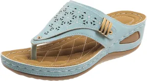 Orthopedic Sandals for Women Breathable Mesh Sports Sandals With Non-Slip Sole Women’s Thick-Soled Wedge Heel Slippers