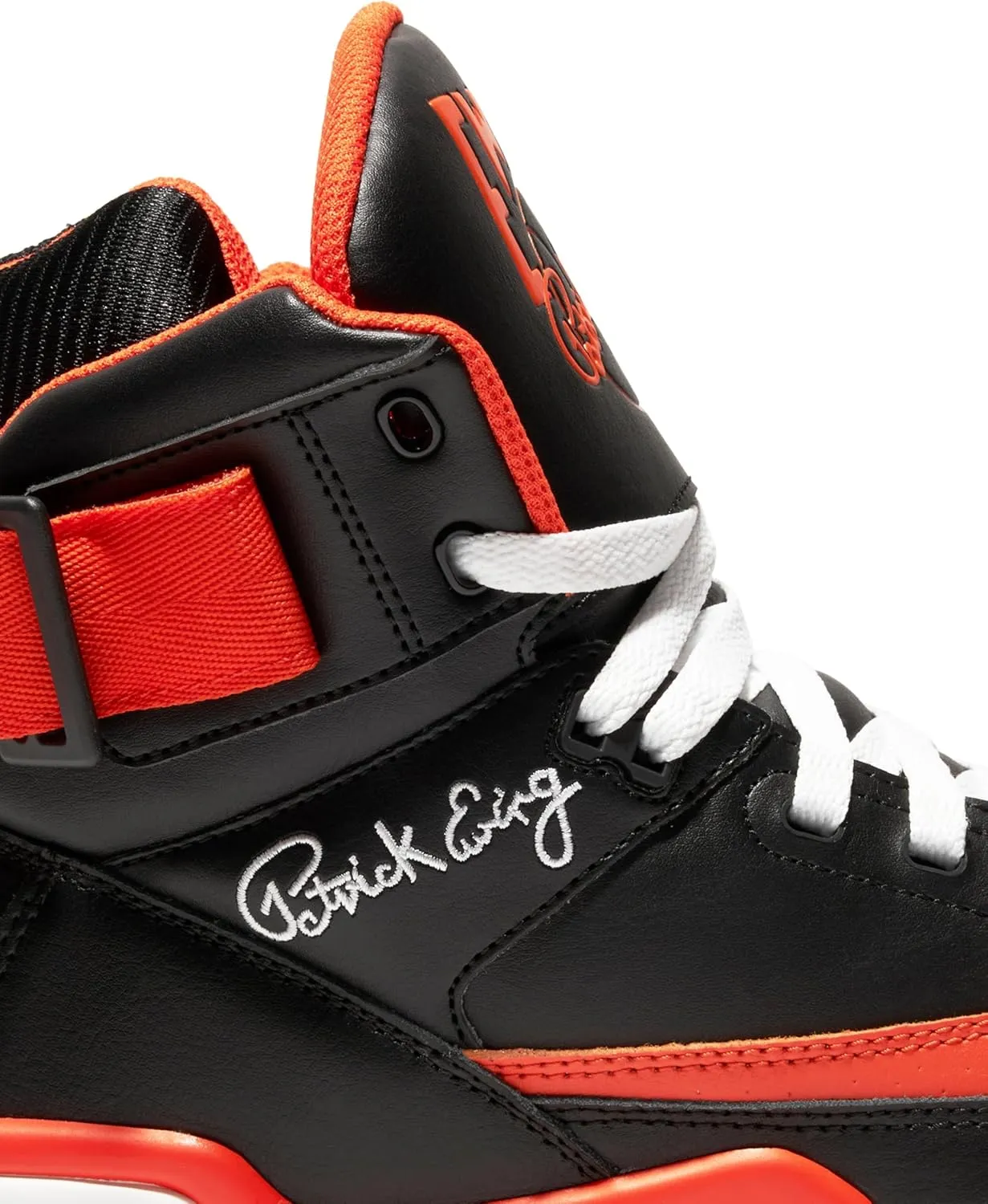 PATRICK EWING Athletics 33 HI Halloween Edition - Black/Orange/White Retro Basketball Shoes with Reversible Ankle Strap