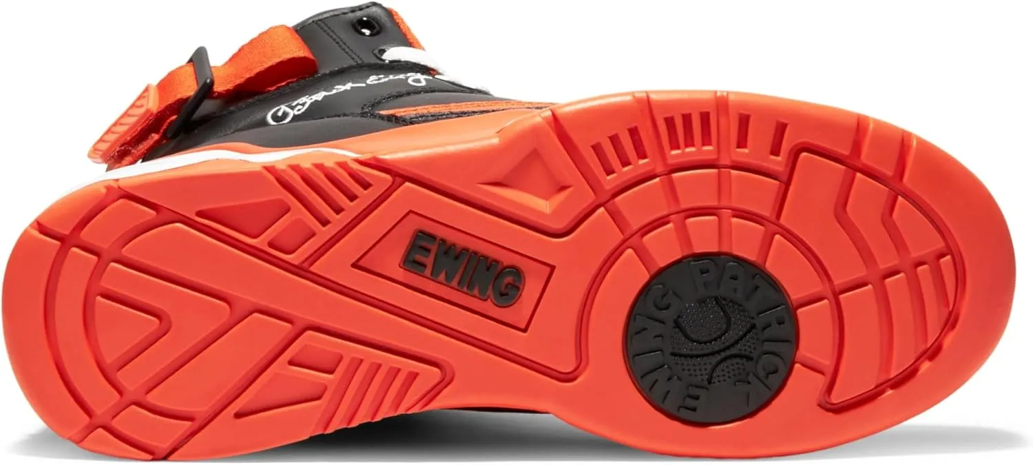 PATRICK EWING Athletics 33 HI Halloween Edition - Black/Orange/White Retro Basketball Shoes with Reversible Ankle Strap