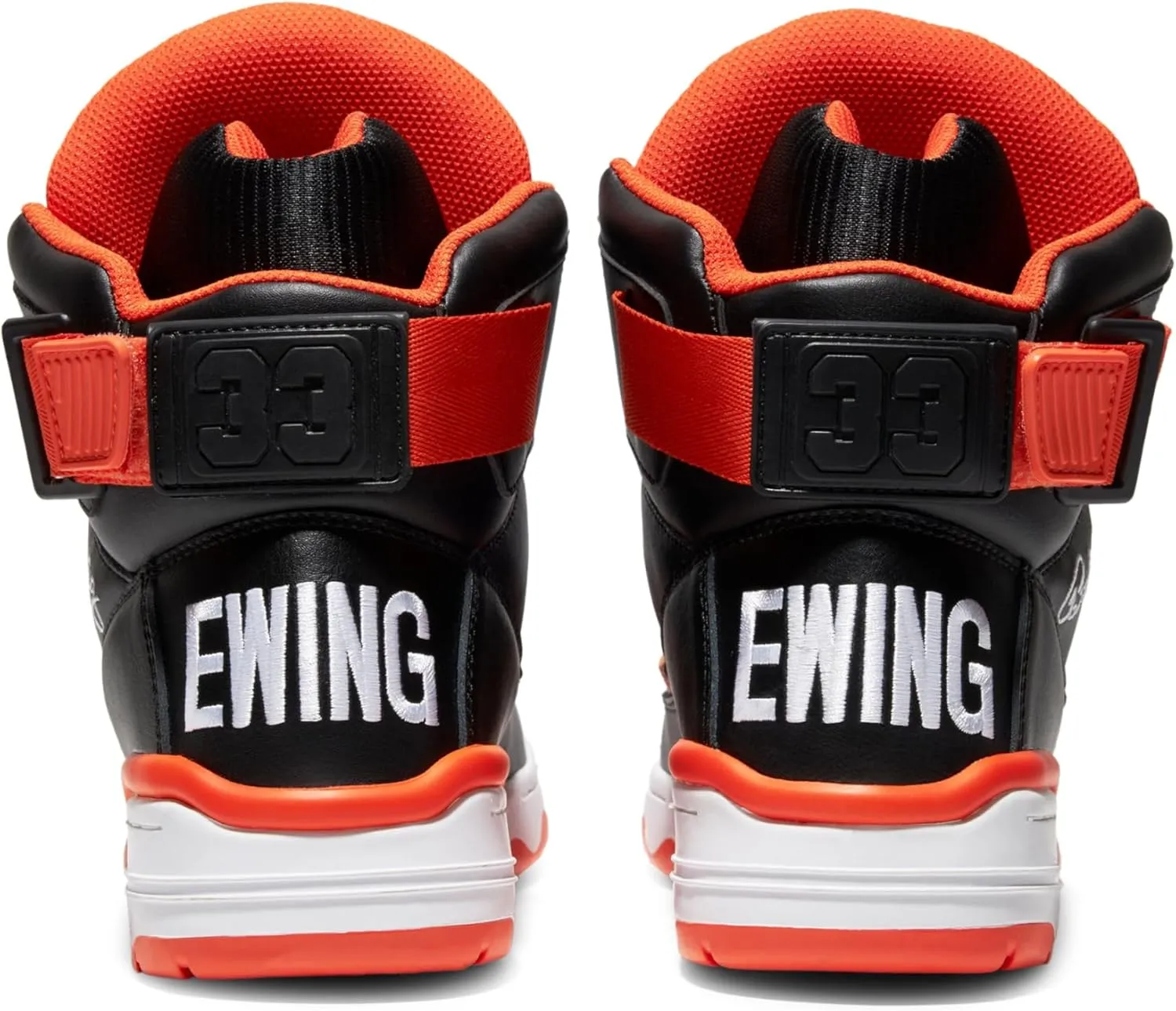 PATRICK EWING Athletics 33 HI Halloween Edition - Black/Orange/White Retro Basketball Shoes with Reversible Ankle Strap