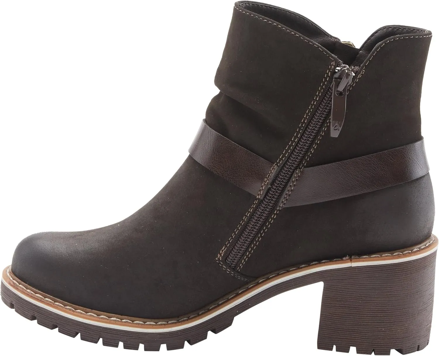 PATRIZIA Spring Step Firewood Booties for Women - Ladies Ankle Boots with Zipper Closure - Vegan Leather Womens Boots for Outdoor