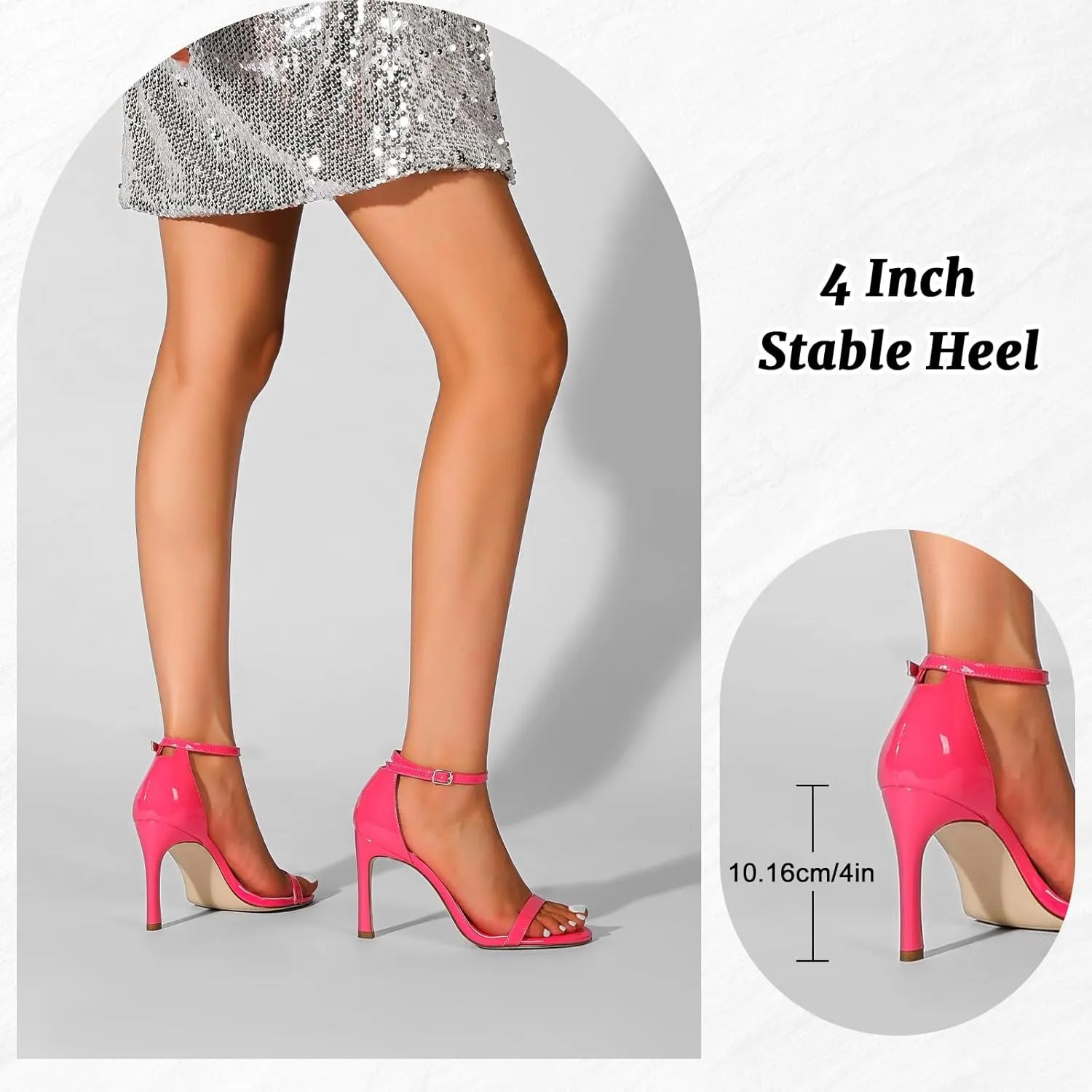 perixir Strappy Heels for Women High Stiletto Heels Sexy Prom Dressy Sandals Ankle Strap Heels Dainty Rope Stiletto Heel