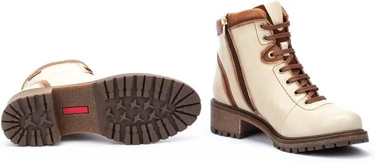 PIKOLINOS Flat Ankle Boots Leather Aspe for Woman