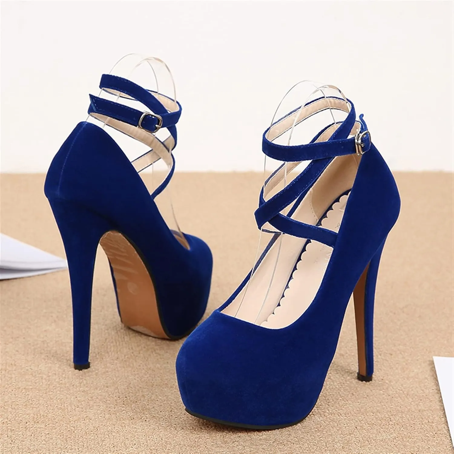 Plus Size High Heels Stylish Cross Strap Sandal Sexy Nightclub Wedding Dress Shoes Party Prom Office Dress Shoes