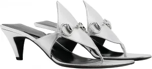 Plus Size Women's Summer Low Heel High Heels Leather Square Toe Flip Flops Elegant Horsebit Sandals