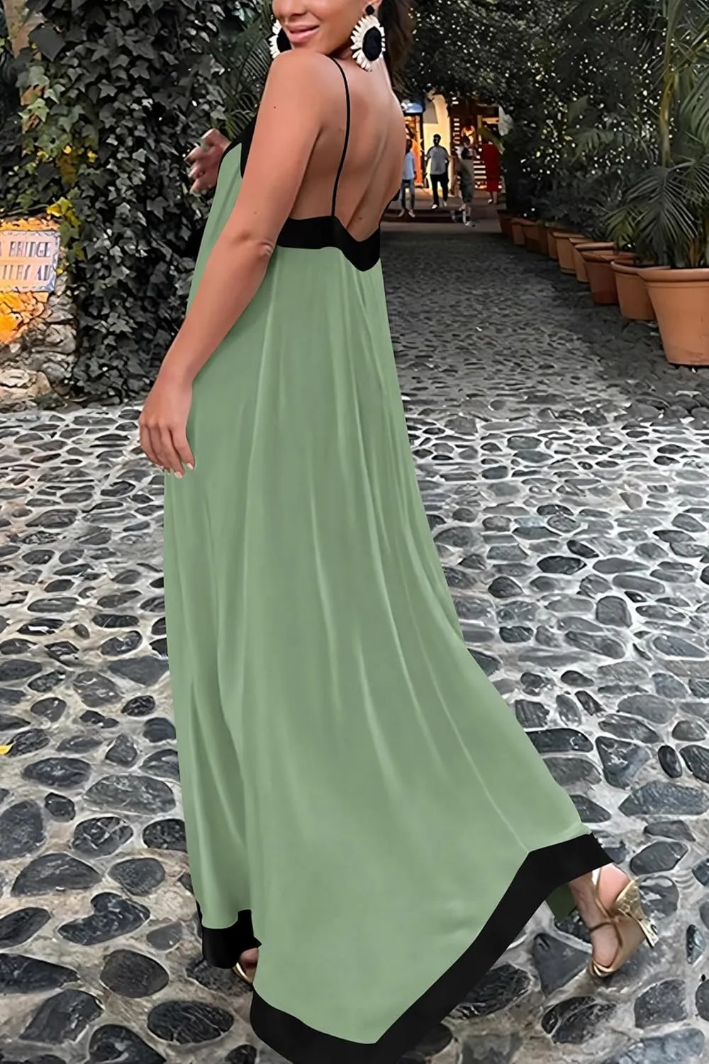 PRETTYGARDEN Women's Flowy Maxi Dress 2025 Summer Sleeveless V Neck Spaghetti Strap Elegant Wedding Party Dresses