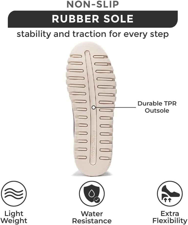 Project Cloud Genuine Leather Shoes for Women - Comfortable Womens Shoes with Memory Foam - Non Slip Womens Footwear Flexible Sole - Women's Fashion Sneakers for 2025