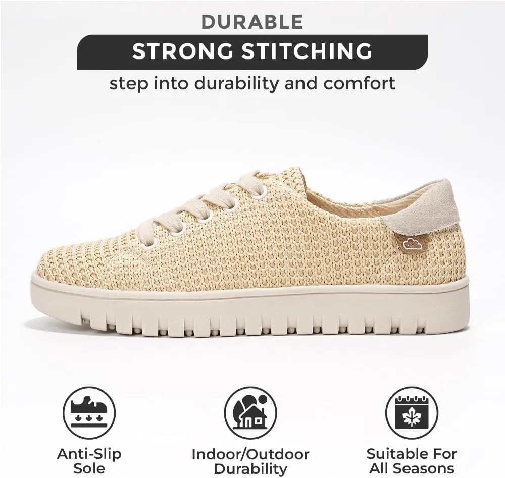 Project Cloud Genuine Leather Shoes for Women - Comfortable Womens Shoes with Memory Foam - Non Slip Womens Footwear Flexible Sole - Women's Fashion Sneakers for 2025