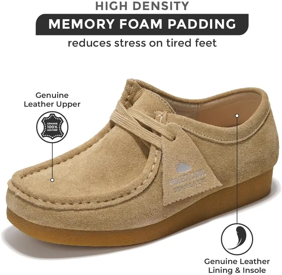 Project Cloud Genuine Leather Womens Shoes - Memory Foam Insole Oxford Shoes for Women Footwear - Lightweight Anti-Slip Sole Casual Work Loafers with Lace (Wally)