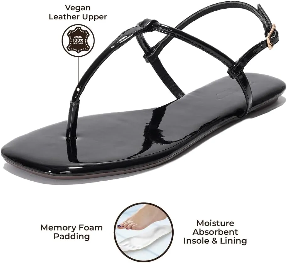 Project Cloud Thong Sandals for Women 2025 - Memory Foam and Lightweight Summer Essentials - Non Slip Flip Flops for Women Footwear with Back Strap Beach Flats Sandals (Celebration)