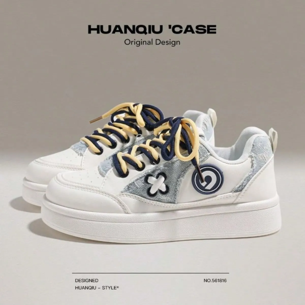 PU Leather Y2K Stylish Chunky Sole Sneakers Casual Flat Platform Shoes for Women Daily Wear School Travel All Season Sporty Fashion Versatile Footwear
