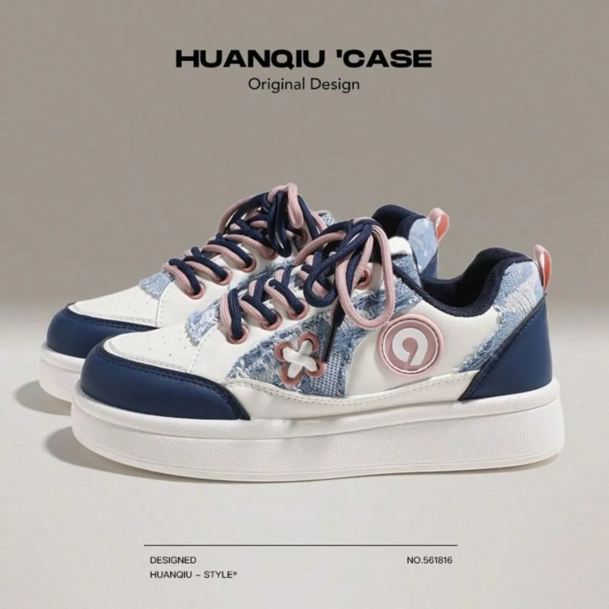 PU Leather Y2K Stylish Chunky Sole Sneakers Casual Flat Platform Shoes for Women Daily Wear School Travel All Season Sporty Fashion Versatile Footwear