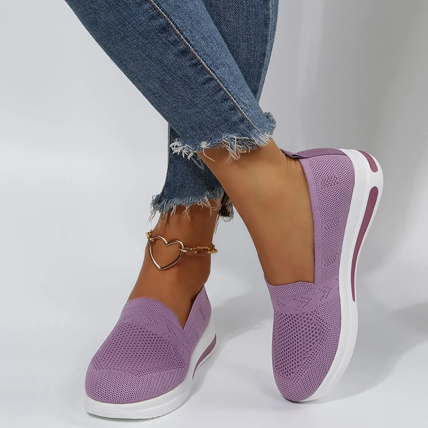 Quick Dry Casual Boat Shoes for Women Arch Support Air Cushioned Classic Comfort Flat Loafers Orthopedic Tennis Comfortable Lightweight Jogging Sneakers Padded Insole Slip on Tennis Footwears