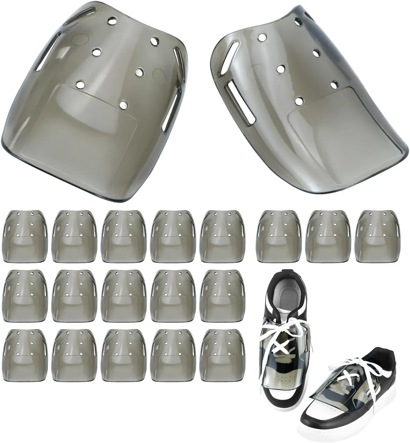 QWORK Metatarsal Guards for Safety Shoes and Boots - Metatarsal Shield Footwear Attachment, Universal Size, 20 Pairs