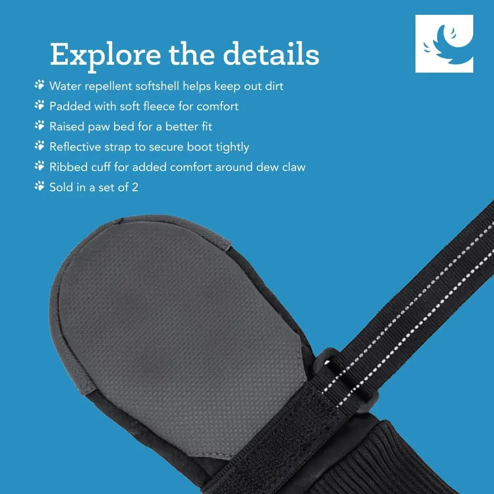 RC Pets Strider Dog Boot, Water Resistant, Paw Protection, Medium,Black
