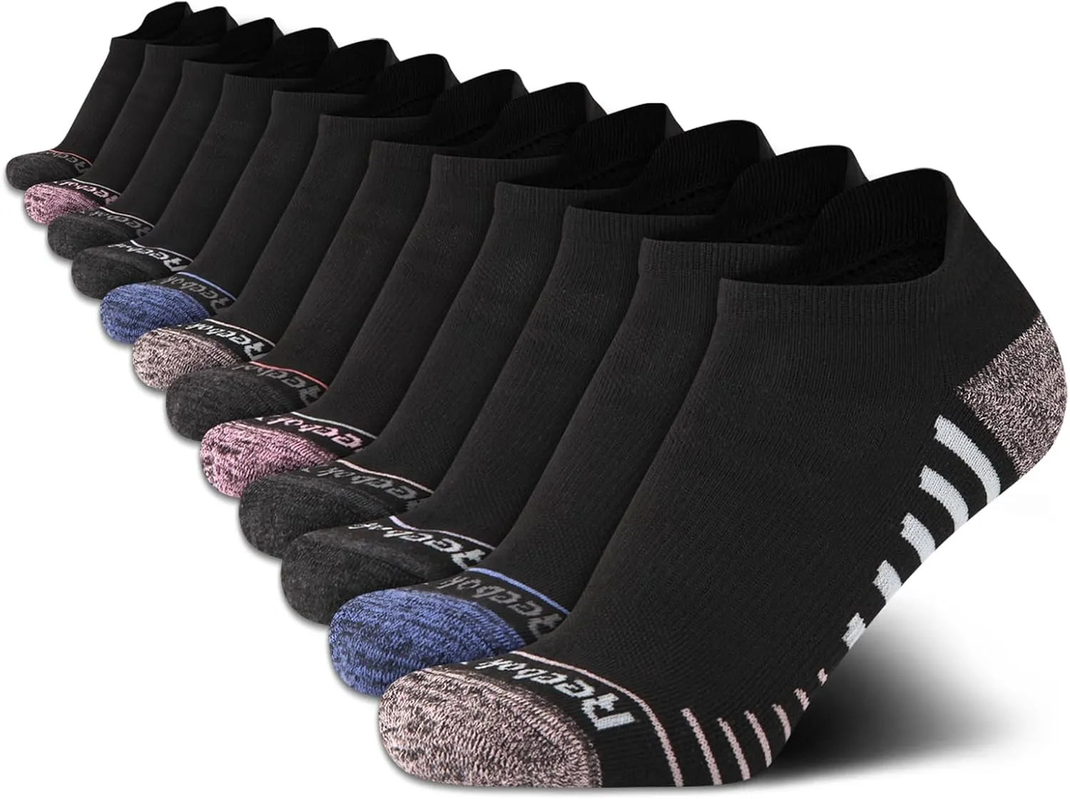 Reebok Womens Low Cut Socks - 12 Pack Athletic Performance Moisture Wicking Low Cut Tab Ankle Socks for Women (Sizes: 4-10)