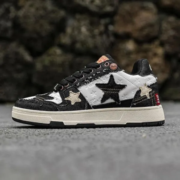 Retro Star Platform Shoes Vintage Chunky Sneakers for Women Men Trendy Casual Aesthetic Y2k Skate Shoes