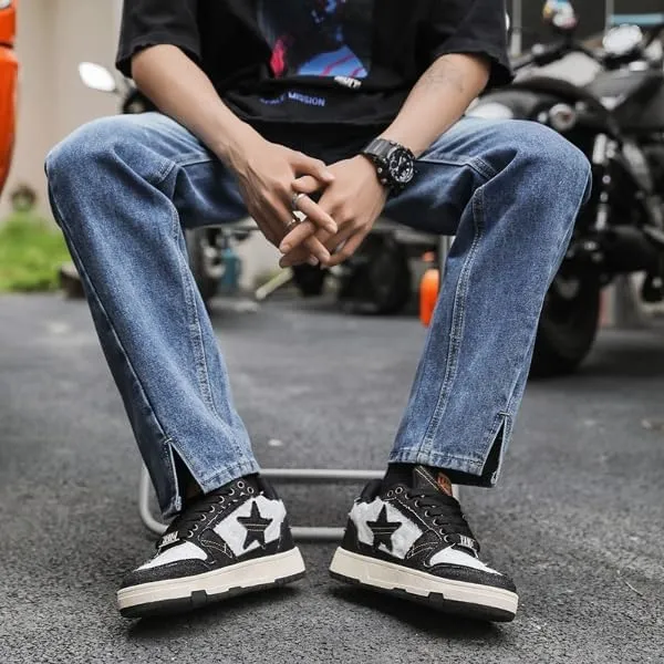 Retro Star Platform Shoes Vintage Chunky Sneakers for Women Men Trendy Casual Aesthetic Y2k Skate Shoes