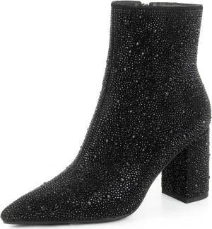 Rhinestone Boots for Women Sparkly Cowgirl Boots Pointed Toe Chunky Heels Rhinestone Cowboy Boots