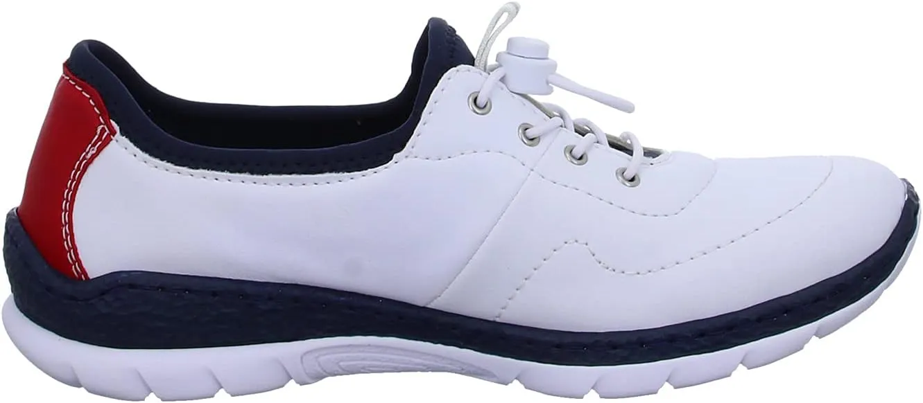 Rieker N42P6 Nikita Slip-On Women's Sneakers - Lightweight Walking Shoes with Durable Sole - Lacer-Cut Detailing and Stretch Laces - Stylish Comfort for All-Day Wear