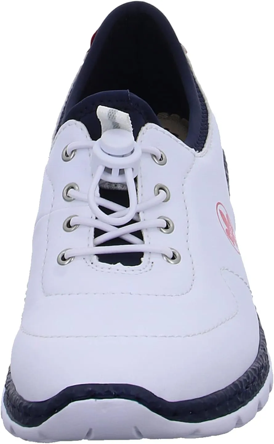 Rieker N42P6 Nikita Slip-On Women's Sneakers - Lightweight Walking Shoes with Durable Sole - Lacer-Cut Detailing and Stretch Laces - Stylish Comfort for All-Day Wear