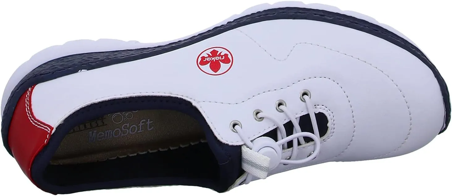 Rieker N42P6 Nikita Slip-On Women's Sneakers - Lightweight Walking Shoes with Durable Sole - Lacer-Cut Detailing and Stretch Laces - Stylish Comfort for All-Day Wear