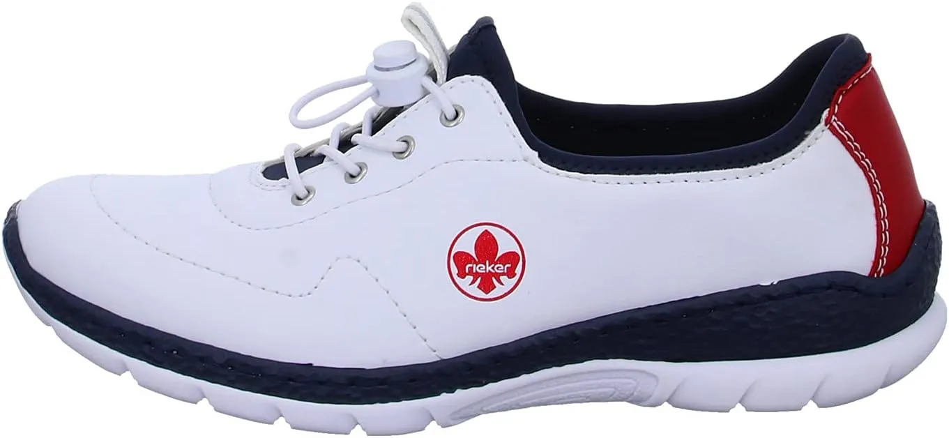 Rieker N42P6 Nikita Slip-On Women's Sneakers - Lightweight Walking Shoes with Durable Sole - Lacer-Cut Detailing and Stretch Laces - Stylish Comfort for All-Day Wear