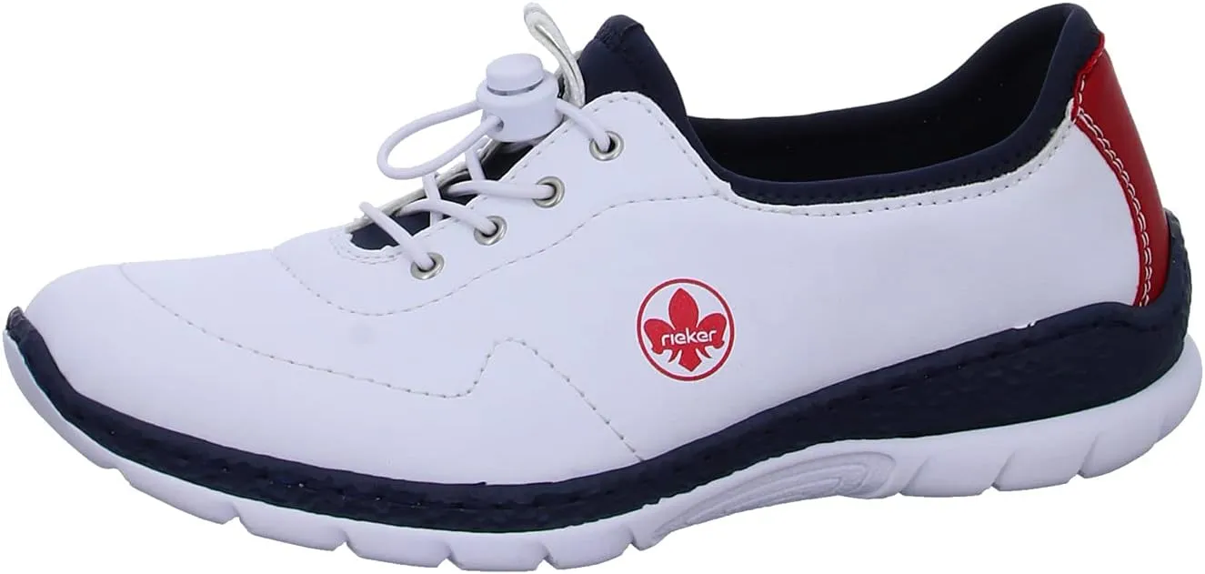 Rieker N42P6 Nikita Slip-On Women's Sneakers - Lightweight Walking Shoes with Durable Sole - Lacer-Cut Detailing and Stretch Laces - Stylish Comfort for All-Day Wear
