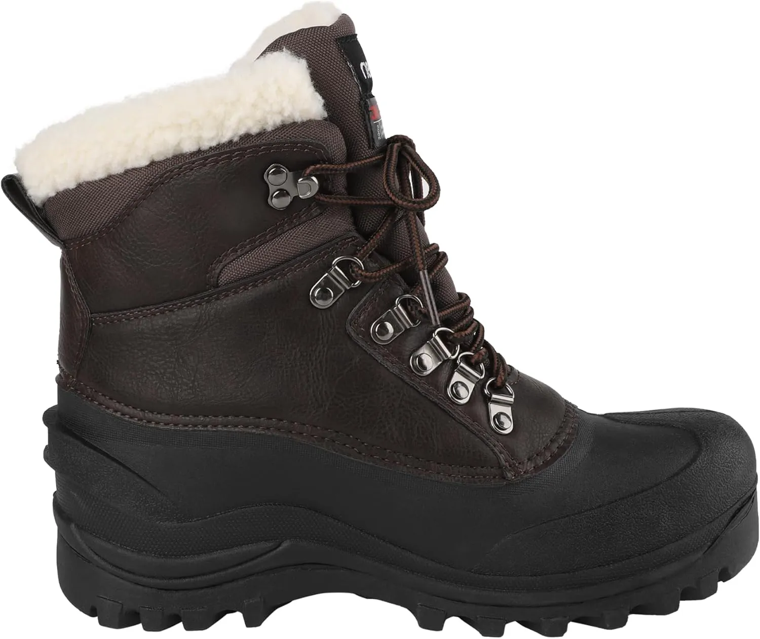 riemot Women's Men's Winter Snow Boots Waterproof Outdoor Boots Anti-slip Comfortable Boots Warm Fur Collar Shoes for Hiking Walking Camping Lace-up Shoes US 5-13 Black Brown