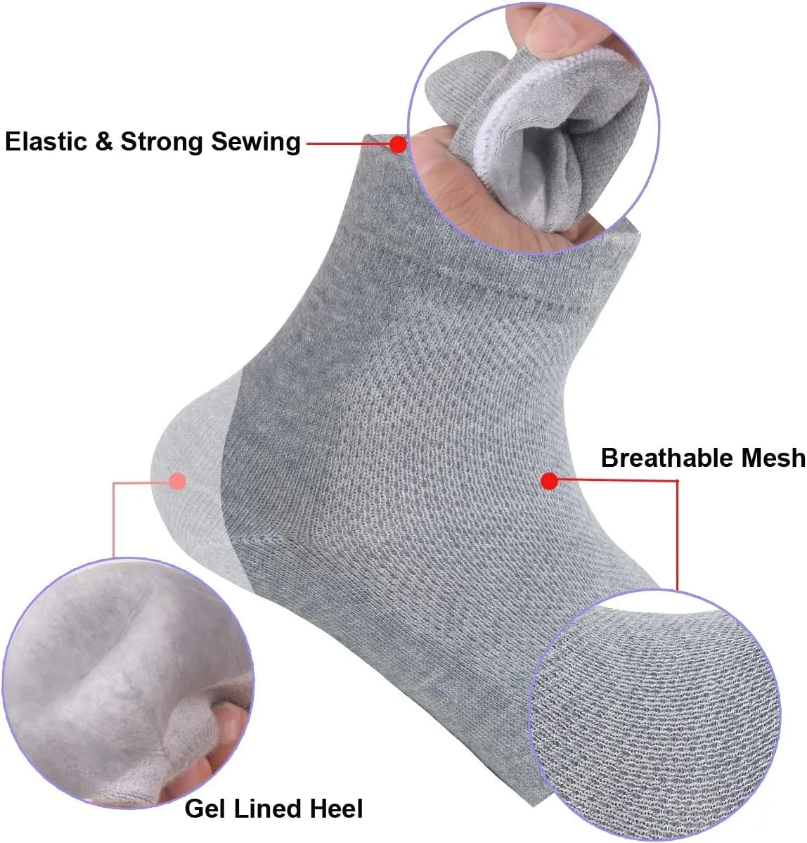 RooRuns Achilles Heel Sleeve, 2Pcs Comfortable Gel Compression Sleeve for Haglund's Bump, Achilles Tendonitis, and Bursitis Protection & Cushioning - One Size Fits Most