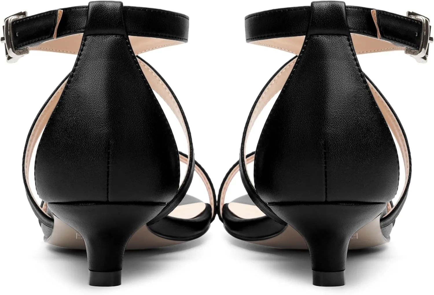 ROSERWISH Womens Matte Stylish Ankle Strap Dress Buckle Round Toe Wedding Kitten Low Heel Heeled Sandals 1.5 Inch