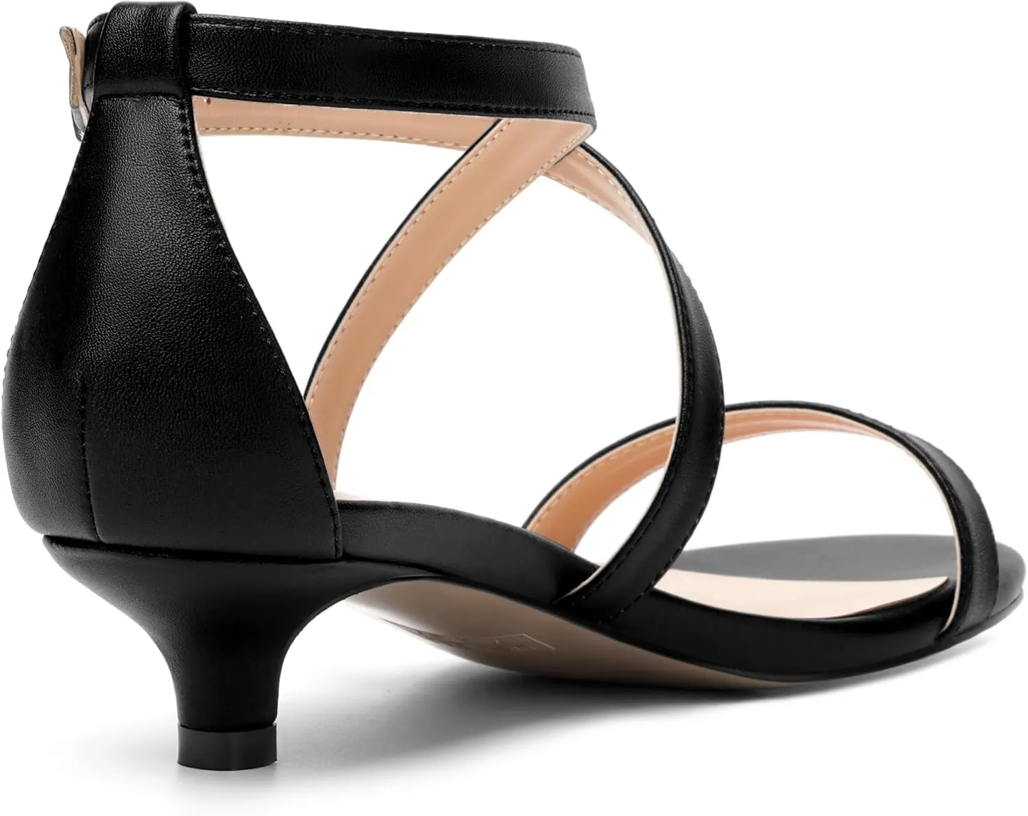 ROSERWISH Womens Matte Stylish Ankle Strap Dress Buckle Round Toe Wedding Kitten Low Heel Heeled Sandals 1.5 Inch