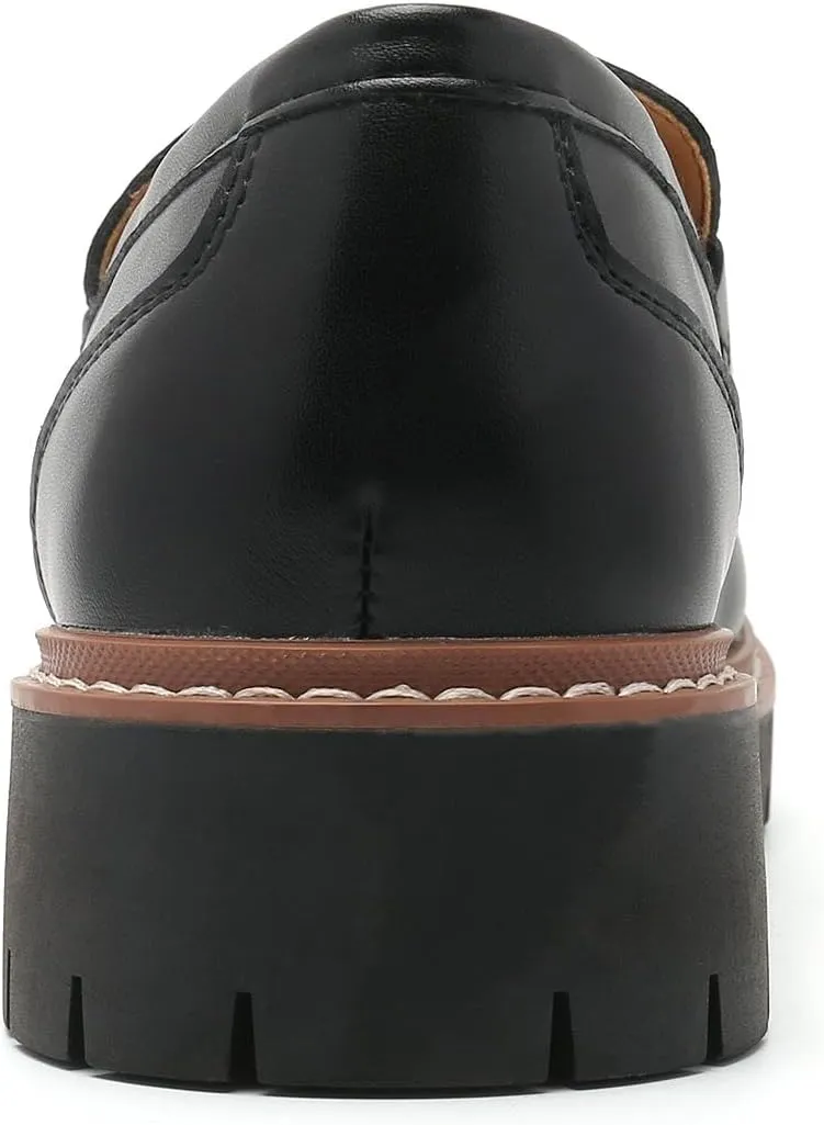 Round Toe Chunky Loafers Women Platform Loafers for Women