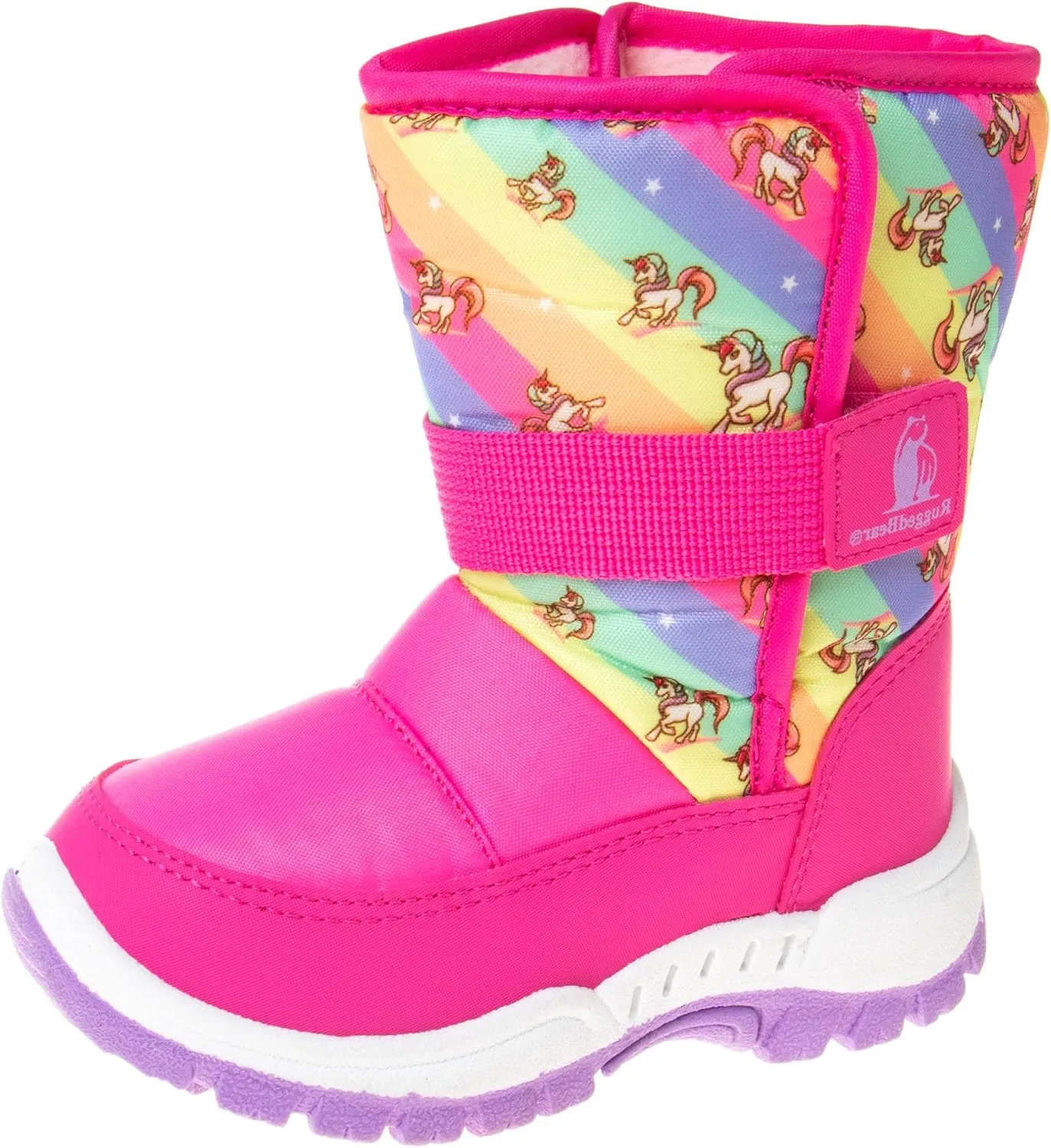 Rugged Bear Girls Snow Boot, Fuchsia, 6 Toddler