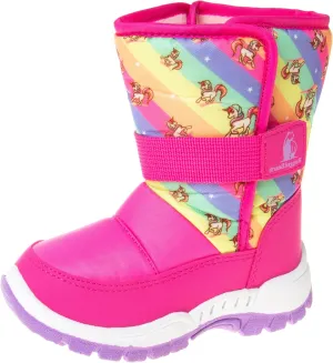 Rugged Bear Girls Snow Boot, Fuchsia, 6 Toddler
