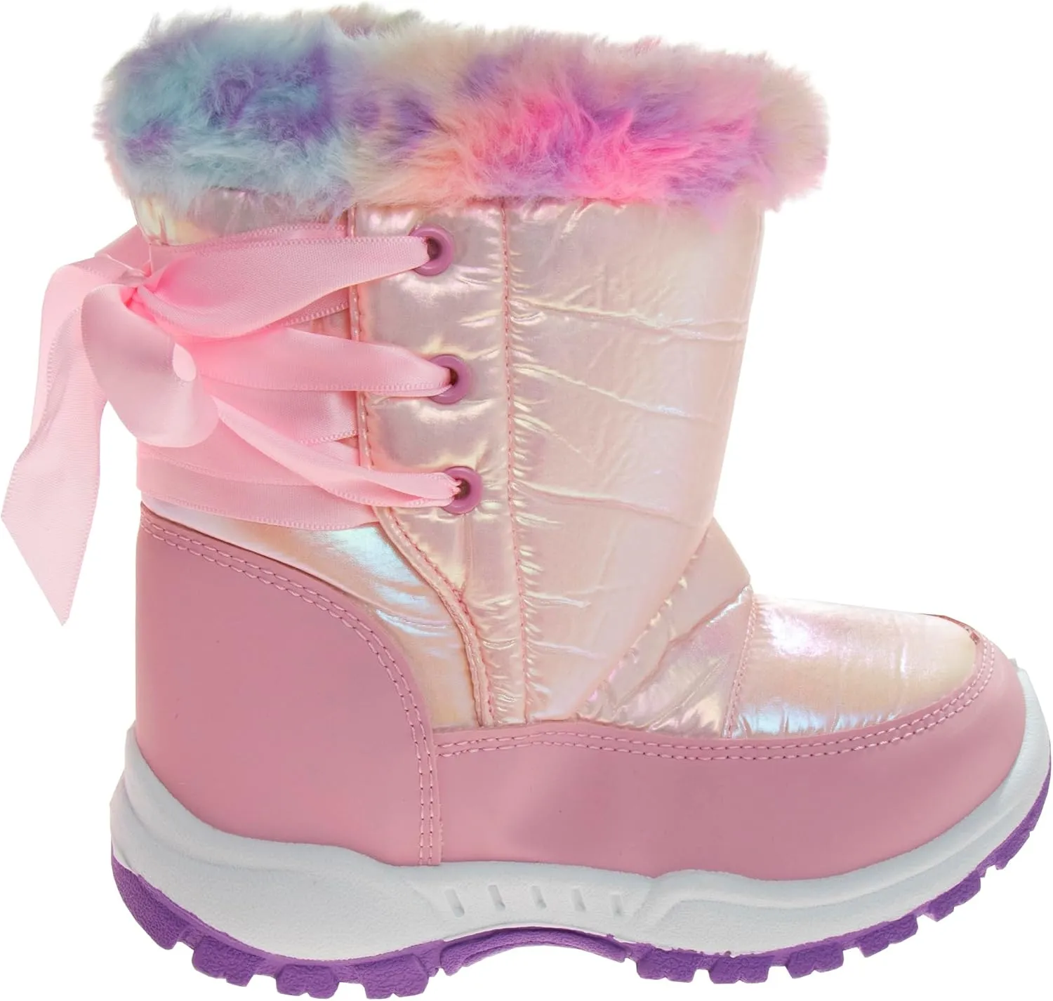 Rugged Bear Girl's Winter Water-Resistant Fur Lined Top Boots