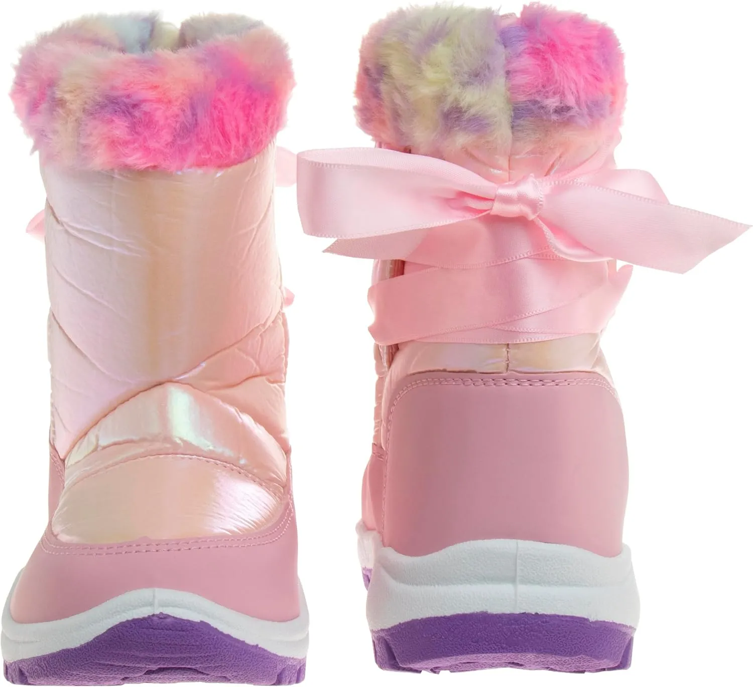 Rugged Bear Girl's Winter Water-Resistant Fur Lined Top Boots