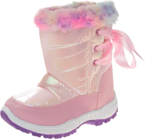 Rugged Bear Girl's Winter Water-Resistant Fur Lined Top Boots
