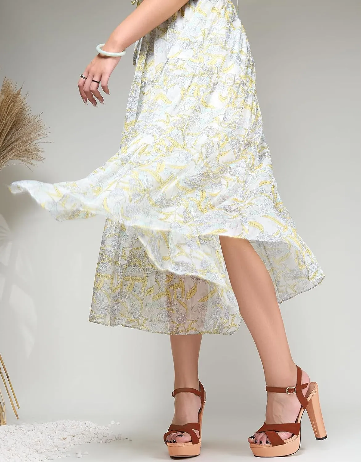 Saekcted Womens Chunky Block High Heel Open Toe Platform Ankle Strap Sandals Cross-Strap Patchwork Dress Shoes Casual Summer 5.1 Inches Heels