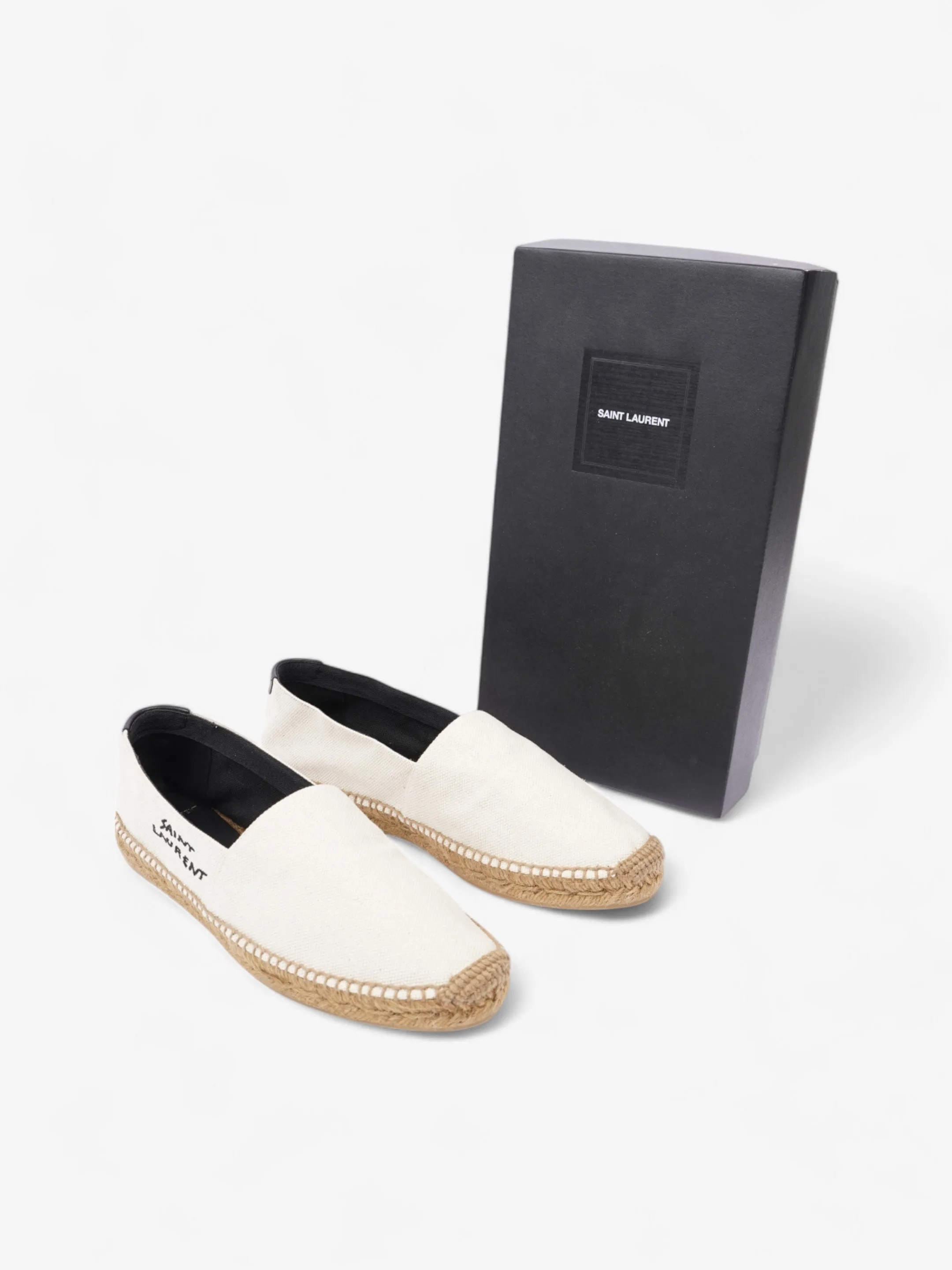 Saint Laurent Canvas Espadrilles White  / Black Canvas EU 40 UK 7