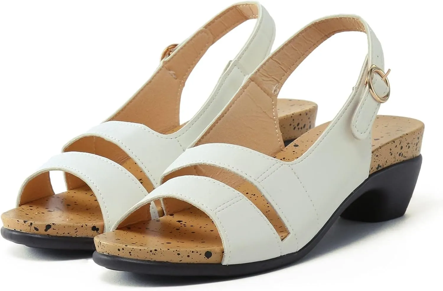 Sandals for Women 2025 Dressy Wedge Open Toe Slingback Platform Chunky Heels Sandal Orthopedic Sandals Dressy Low Heel Sandal with Ankle Strap Dressy Elegant Work Fashion Shoes Going Out Lightweight
