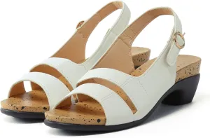Sandals for Women 2025 Dressy Wedge Open Toe Slingback Platform Chunky Heels Sandal Orthopedic Sandals Dressy Low Heel Sandal with Ankle Strap Dressy Elegant Work Fashion Shoes Going Out Lightweight
